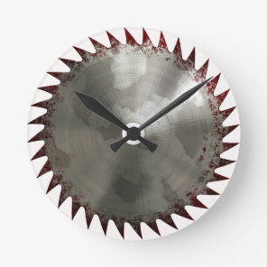 Bloody Saw Blade Round Clock