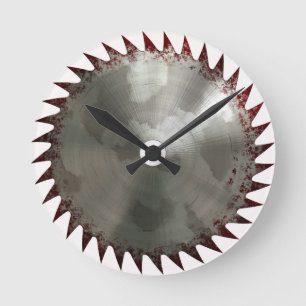 Bloody Saw Blade Round Clock