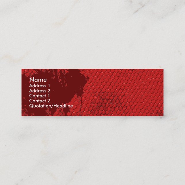 Bloody Scales Mini Business Card (Front)