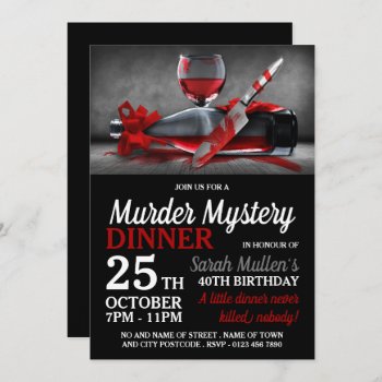 Bloody Scene  Murder Mystery Birthday Dinner Invitation by StampedyStamp at Zazzle