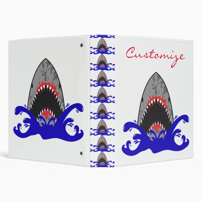Bloody Shark Jaws Thunder_Cove 3 Ring Binder (Background)