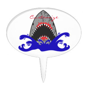 Bloody Shark Jaws Thunder_Cove Cake Topper