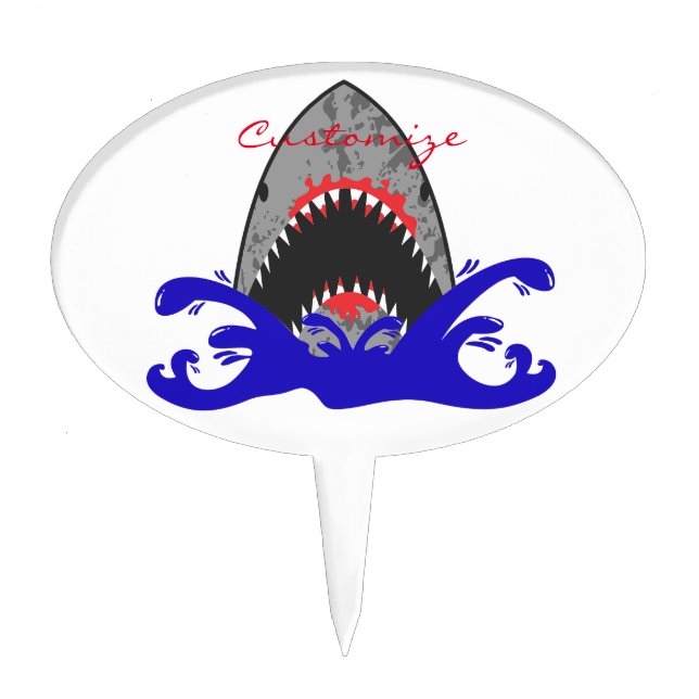 Bloody Shark Jaws Thunder_Cove Cake Topper (Front)