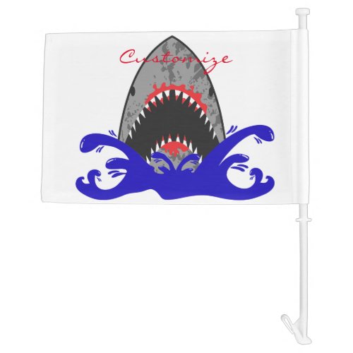 Bloody Shark Jaws Thunder_Cove Car Flag