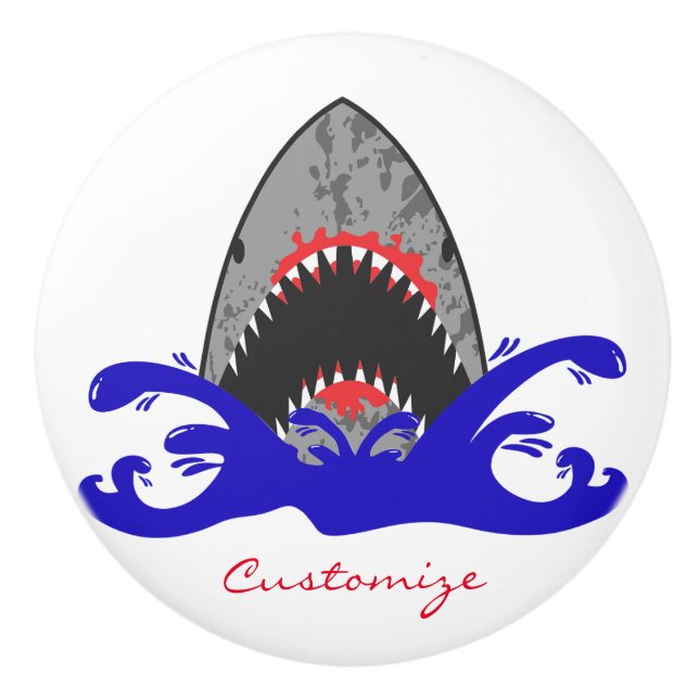 Bloody Shark Jaws Thunder_Cove Ceramic Knob (Front)