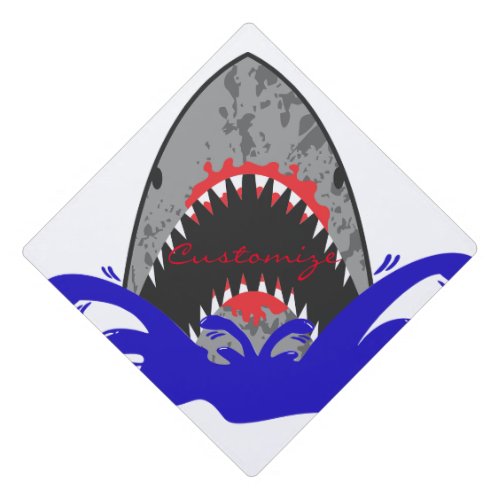 Bloody Shark Jaws Thunder_Cove Graduation Cap Topper