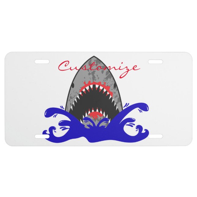 Bloody Shark Jaws Thunder_Cove License Plate (Front)