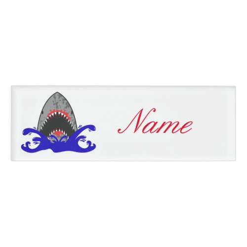 Bloody Shark Jaws Thunder_Cove Name Tag