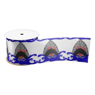 Bloody Shark Jaws Thunder_Cove Satin Ribbon