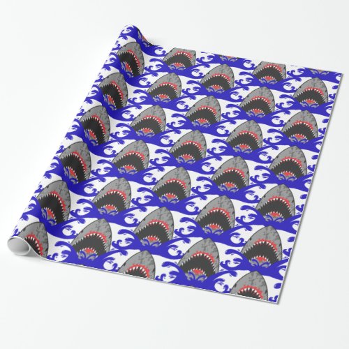 Bloody Shark Jaws Thunder_Cove Wrapping Paper