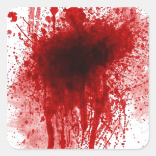 bloody shotgun wound square sticker