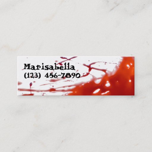 Customizable Bloody Skinny Profile Card Business Card Template