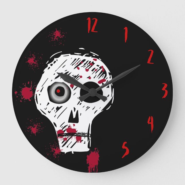 Bloody Skull 2 Large Clock (Front)