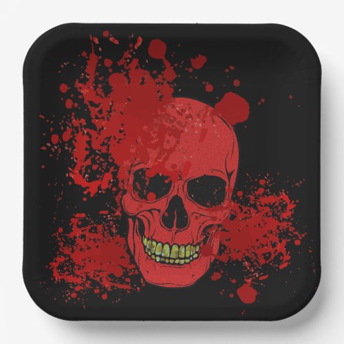 Bloody Skull Halloween Paper Plates