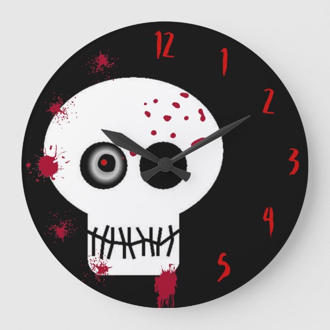 Bloody Skull Large Clock (Front)
