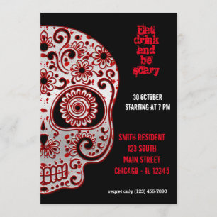 Bloody Sugar Skull Invitation