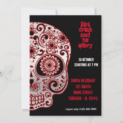 Bloody Sugar Skull Invitation