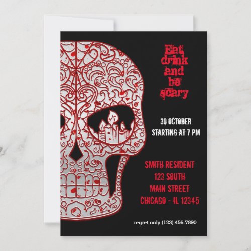 Bloody Sugar Skull Invitation