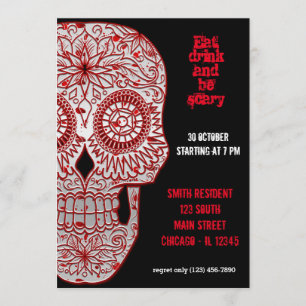 Bloody Sugar Skull Invitation