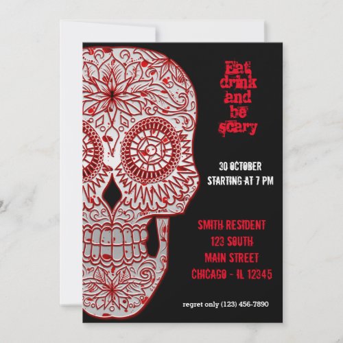 Bloody Sugar Skull Invitation