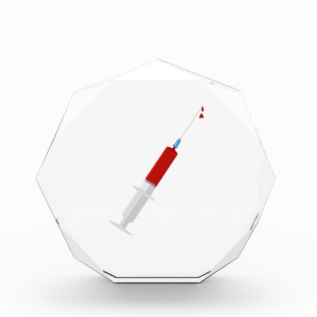 Bloody Syringe Acrylic Award (Front)