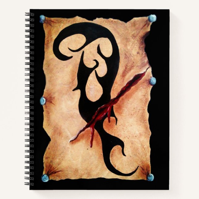 Bloody Tattooed Skin Halloween Horror Notebook (Front)