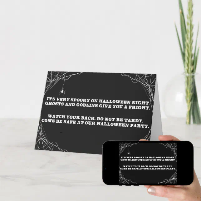 Bloody Text Spider s Halloween Party Invitation Zazzle