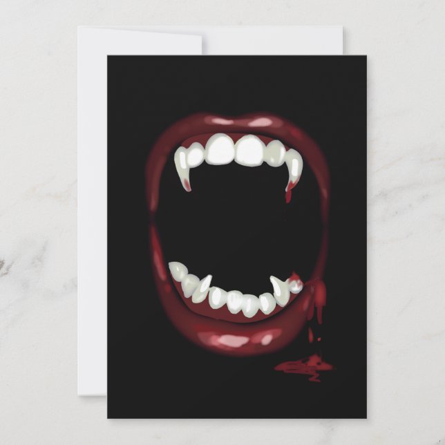bloody Vampire Fangs halloween Invitation (Front)