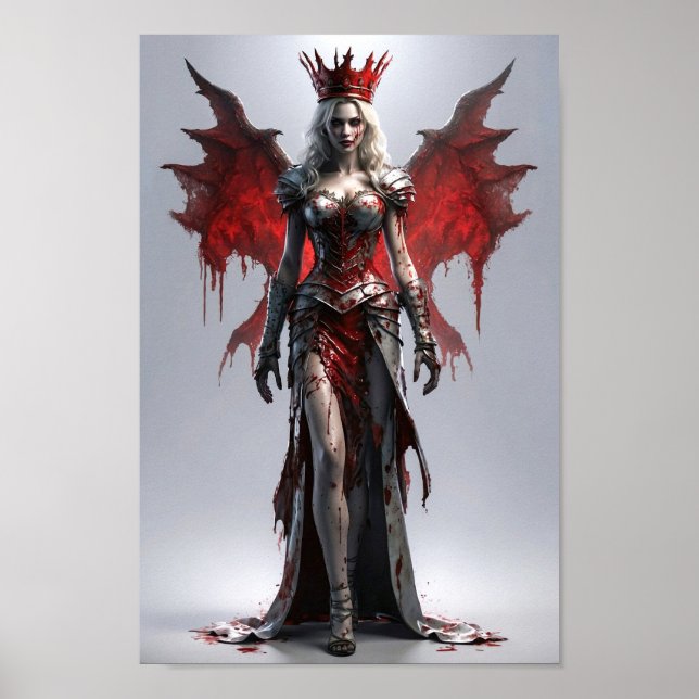 Bloody Vampire Queen Standing Majestically Poster (Front)