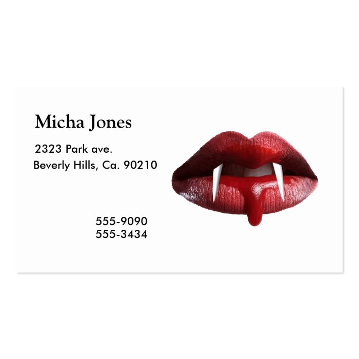 Bloody Vampire Red Lipstick Lips Business Card