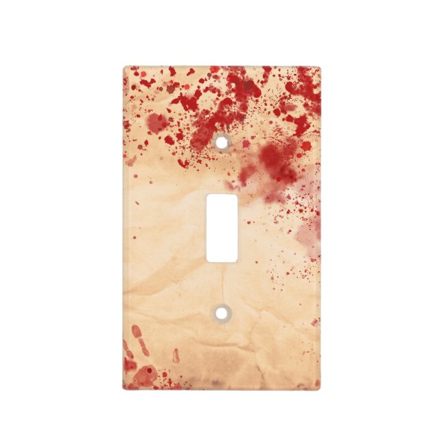 Bloody Vintage Paper Halloween Gothic Light Switch Cover (Front)