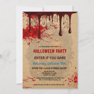 Bloody Vintage Paper Halloween Party Invitation