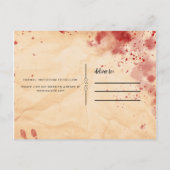 Bloody Vintage Paper Halloween Save the Date Announcement Postcard (Back)