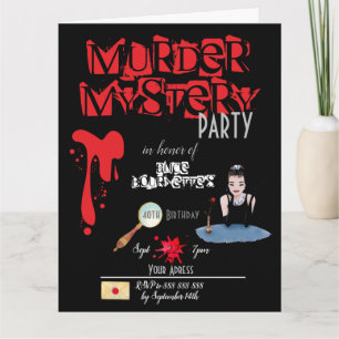 Bloody WhoDunIt Escape room Invitation Postcard