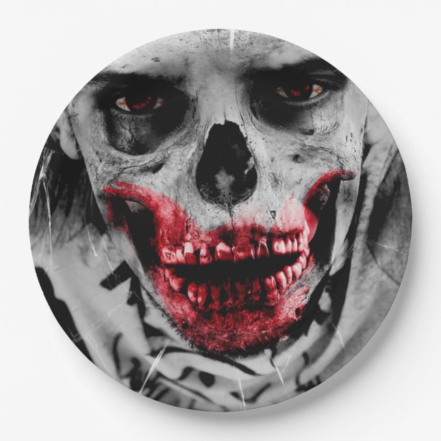 Bloody Zombie Apocalypse Party Paper Plate (Front)