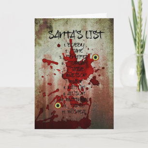 Bloody Zombie Santa Claus Holiday Card