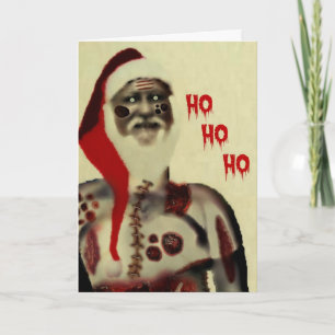 Bloody Zombie Santa Claus Holiday Card