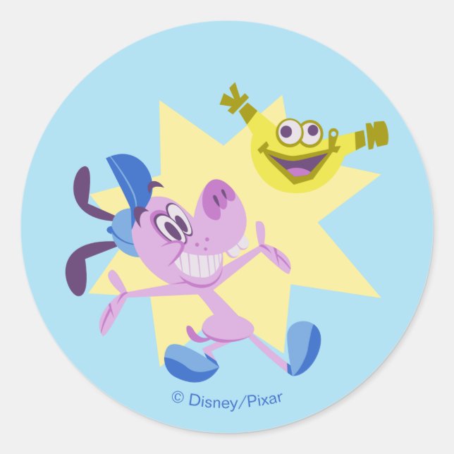 Bloofy and Pouchy Classic Round Sticker (Front)