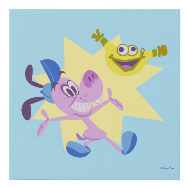 Bloofy and Pouchy Faux Canvas Print (Front)