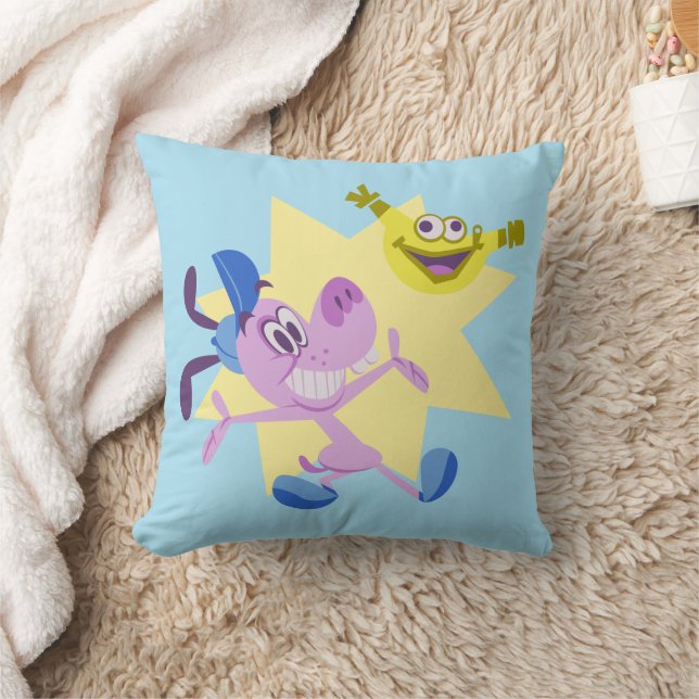Bloofy and Pouchy Throw Pillow (Blanket)