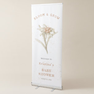 Bloom and Grow Edelweiss Baby Shower Retractable Banner