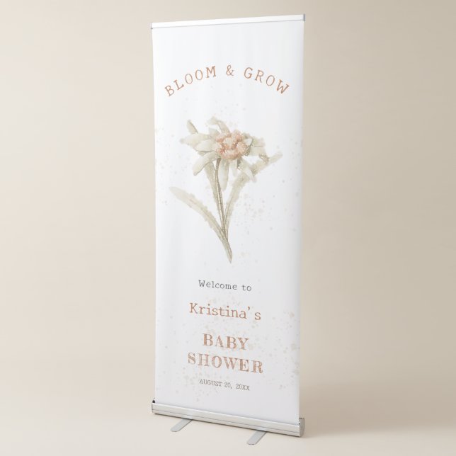 Bloom and Grow Edelweiss Baby Shower Retractable Banner (3/4)