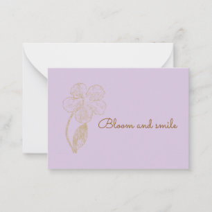 Bloom and Smile Positive Affirmation Note Card