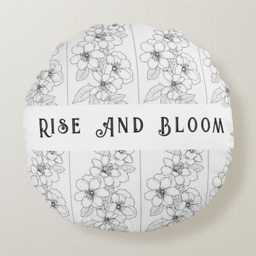 Bloom and Thrive Motivational Flower Pillow