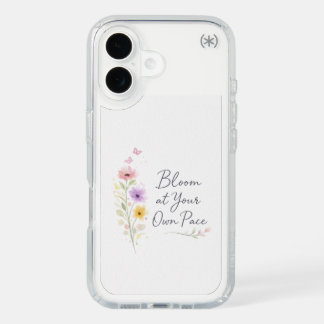 Bloom at Your Own Pace | Minimal Floral Motivation iPhone 16 Case