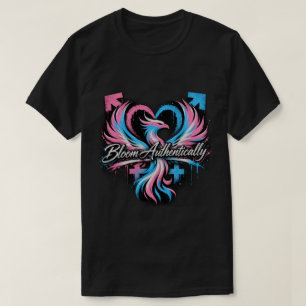 "Bloom Authentically" Trans Pride Phoenix Heart T-Shirt