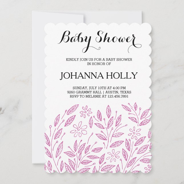 bloom baby shower invitation (Front)