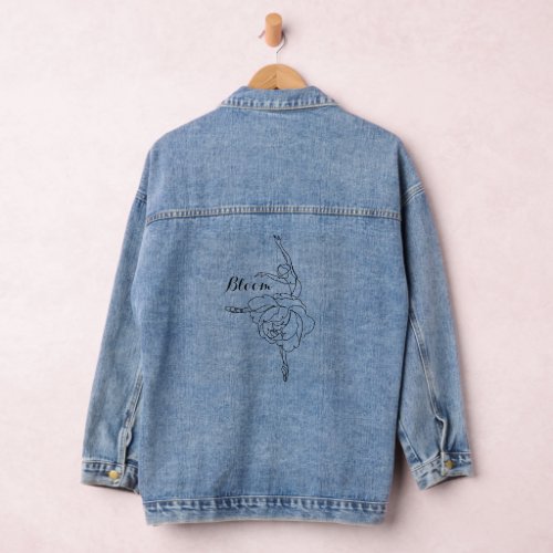 Bloom Ballet Dancer With Floral Touch Customized   Denim Jacket
