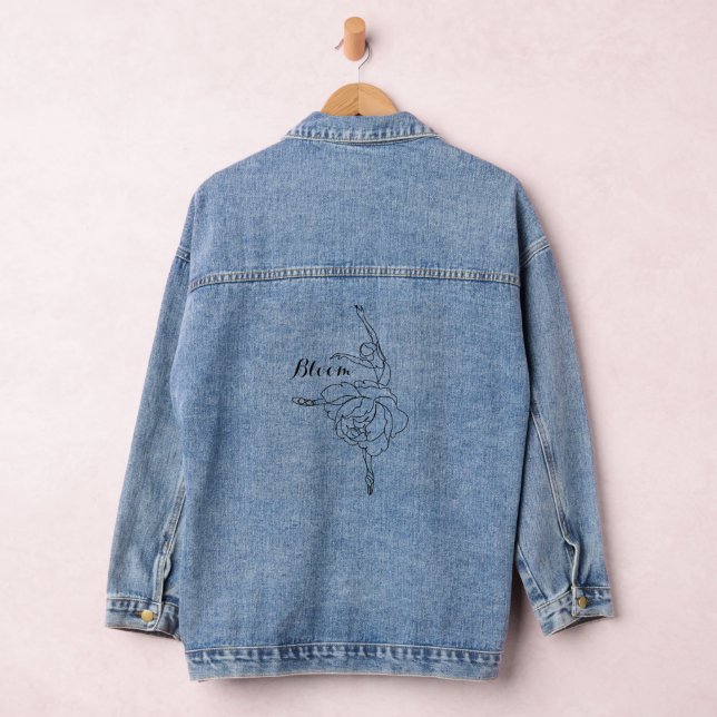 Bloom Ballet Dancer With Floral Touch Customized   Denim Jacket (Hangar)