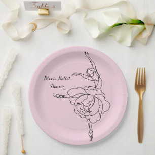 Bloom Ballet Dancer With Floral Touch Customized   Paper Plates